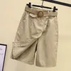 Vestidos casuais calças saia para mulheres shorts de verão largura azul cintura alta uma linha bolsos mulheres curtos como a moda coreana negra Culotte 230222