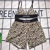 Leopardo impressão yoga ternos das mulheres fatos de banho verão sexy sutiã shorts dois conjuntos peças maiô para women6500254