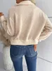 Damesjacks Jim Nora Dames Winter Warm Sherpa Rapel Kraag Zipper Blouses Tops Casual Shirt Jacket Vrouwelijke kledingjas Outswear Fashion 230222