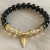 Strand Good Luck Bracelet Citrine Black Tourmaline Yoga