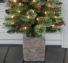 Decoraciones navideñas Holiday Time Ice Bead Pot Tree Clear Lights 4ft