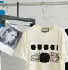 xinxinbuy Herren Designer T-Shirt 23SS Milan Farbstreifen Kaninchen Kurzarm Baumwolle Damen Weiß Schwarz XS-2XL