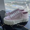 Con scatola Prad Designer Sneaker in gabardine Scarpe casual in nylon Sneaker con ruota da donna Sneakers classiche in tela Stilista Scarpe da ginnastica di marca Piattaforma H TE