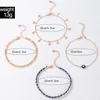 Anklets Elegant Red Beads Star Tassel 4pcs/set Anklet For Women Ethnic Drop Oil Geometry Alloy Chain Jewelry Accessories 22921