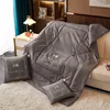 Cotton Embroidered Cushion Quilt Dual-Use Car Summer Blanket Cottons Pillow Multifunctional Summer Nap Quilts