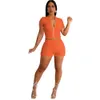 2023 Designer Summer Tracksuits Mulheres Roupa de bolhas de bolhas de duas pe￧as Jaqueta de manga curta de primavera e shorts Casual Solid Sportswear Wholesale Itens 9310