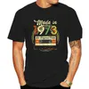 T-shirts voor heren grappig gemaakt in 1973 50e verjaardagscadeaus cassetteband vintage t shirts feest oma opa opa huidige zomer t-shirt cadeau 022223H