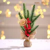 Dekorative Blumen Mini Baum Tischdekoration Kiefer Beere Topfpflanze für Zuhause Hochzeit Weihnachten Dekor Jahr Geschenk Navidad Noel Decora