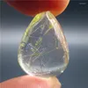 Decorative Figurines 8g Rare Natural Mineral Quartz Rutilated Rutile Specimen Gem Chakra Pendant Rock Stones Gold Hair Crystal Collection