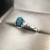 Clusterringe natürliche schwarze Facette Opal Ring 5 7mm Edelsteinreal 925 Sterling Silber Fine Schmuck für Frauen Jubiläum Geschenk