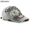 Ball Caps Zjbechahmu Fashion Solid Vintage Denim Floral Baseball Snapback Hat for Women Girl Summer Hip Hop Hats 2023