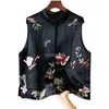 Ethnic Clothing 2023 Autumn Chinese Style Women Vintage Vest Dish Button Top Outside All Match Oriental Floral Vests Qipao Pd