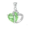 Colares pendentes Colar de cristal de luxo Collo de cora￧￣o Mulheres c￺bicas zirconia diamante amor Sier cadeia para joalheria de moda feminina gi dhks9