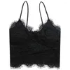 Camisoles & Tanks French Lace No Steel Ring Bra Small Chest Thin Section Gathered Inside Sling Lingerie Women's Pad