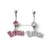 Navel Bell Button Rings D0905 Belly Ring Clear Color Drop Delivery Jewelry Body Dhgarden Dhf4C9891616