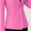 Costumes pour femmes Blazers Automne Couleur unie Élégant Blazer Rouge Femmes Veste Angleterre Style Slim Fit À Manches Longues Survêtement Col Entaillé Bouton Unique Top 230223