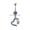 Navel Bell Button Rings D0674 Hart Belly Ring Drop levering sieraden Body Dhgarden Dhy9o