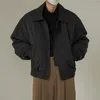 Vestes pour hommes Veste courte Polyester Vêtements de tous les jours Couleur unie Col à revers Hommes Manteau pour l'extérieur