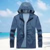 Herrenjacken Herren-Sonnenschutzjacke mit Kapuze, dünner Kordelzug, entspannte Passform, Anti-Sonnenschutzmantel, Outdoor-Windjacke zum Reiten