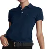 Women's Blouses Shirt Spring Summer Slim Polo Embroidery ShortSleeved 95 Pique Cotton Home Button Placket Golf Tennis Tops T 230223