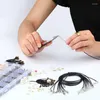 Jewelry Pouches 3143Pcs Findings Making Starter Kit With Open Jump Rings Lobster Clasps Pliers Black Waxed Necklace Cor