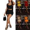 Women's Tracksuits 2023 Summer Sportswear 2pcs Ladies Sleeveless Low-cut Cropped Tanks Tops High Waist Short Pants Loose Casual Clothes Set