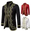 Men's Suits Blazers Red Mens Gold Embroidery Baroque Suit Jacket Luxury Wedding Stage Party Performance Male Masculino Costume 230222