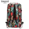 Duffel Bags TINYAT Print Leaf Women's Travel Bag Weekend Backpack Ladies Sports Large Capacity Luggage Multifunction Crossbody 230223