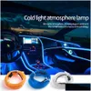 Altre luci per auto El Wire Luce a led Interni Striscia ambientale Illuminazione al neon Ghirlanda Corda Tubo Decorazione Colori flessibili Lampada Drop Deliv Dhhlj