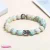 Strand Natural Stone Armband Multicolor Material 8mm runda pärlor Elasticitet Buddha Crystal smycken WK305