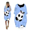 Robes décontractées Midi femmes pour poche à manches longues mode coréenne femme vêtements Streetwear grande taille dames vêtements femme robe Animal