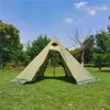 Tendas e abrigos novos tendas de pirâmide grande tenda leve tereepee tipi com fogão com fogão com tenda de saia de neve para caminhadas de caminhada de soldados j230223