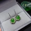 Dangle Earrings Fashion Fashion Green Jade Earring with hook for Women Silver Jewelry 아름다운 좋은 장인이 다릅니다.