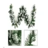 Decoratieve bloemen indoor decoratie 270 cm groene PVC kerstslinger te koop