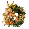 Party Decoration 16 '' Easter Rabbit Wreath Spring with Eggs Morot Window Greyery Garland för Holiday Wedding Garden Front Y2302