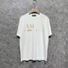 2023 Summer Mens T-shirts Designer Luxury Mens Tees Summer Simning Pure White 7 Color Pink Letter Kort ärmar Bomull