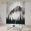 Rideaux de fenêtre de parcs nationaux, falaise de Smokey Mountain canadienne, paysage idyllique d'extérieur, illustration Po, décor de salon, chambre à coucher