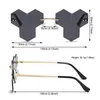 Sunglasses Unique Fashion Clear Lens Retro Rimless Sun Glasses Polygon Shades Fun Prom