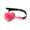 Rose Silicone Mouth Ball gag bondage begränsningar Öppna munnen andningsbara par elastisk sele rem sex leksak för kvinnor