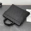 Briefcases business leisure lattice briefcase Korean fashion trend one shoulder men's Bag Laptop bag 230223