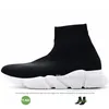 2023 chaussette chaussures hommes femmes Graffiti Blanc Noir Rouge Beige Rose Semelle Transparente À Lacets Néon Jaune Hommes Femmes Chaussettes Coureur De Vitesse Baskets Plateforme Plate Baskets Casual 36-45