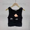 Designer Women Knitted Tee Sexy Crop Top Sport Knits Vest Lettera Jacquard Luxury Tops Maglietta traspirante per donna 8J9S