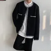 Heren Jackets Koreaanse mode streetwear single breasted jacketst herenkleding 2023 herfst hoge kwaliteit ronde kraag losse witte zwarte jas