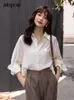 Blouses femme Chemises MISHOW automne femmes chemises français col Polo tempérament plissé simple boutonnage à manches longues hauts bureau dame MXB32C0497 230223