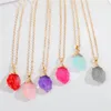 Pendant Necklaces 1pc Resin Artificial Crystal Stone Necklace For Women Gift Jewelry Blingbling Colored Geometric Clavicle Chain