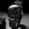 Polshorloges Productie 2023 Genève Balck Steel Mesh Band Kalender Quartz Horloges Men Ultra Dunne Business Minimalist