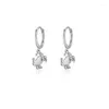 Boucles d'oreilles créoles PANJBJ 925 en argent Sterling personnalité brillant crabe femme mode tout match exquis bijoux cadeau PANJBJ