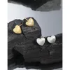 Orecchini a bottone da donna in argento puro 925 con chiodi a forma di cuore in platino a forma di cuore spazzolato a mano personalità gioielli di moda regalo di coppia