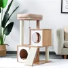 Cat Furniture Scratchers Multi Level Tree Condo House Sisal Scratch Posts for Tower Jumping Toys with Blasket Wood Kitten Playing 230222