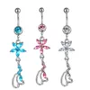 Navel Bell Button Rings D0137 Flower Belly Ring Mix Colors Drop Delivery Jewelry Body Dhgarden Dhd0G